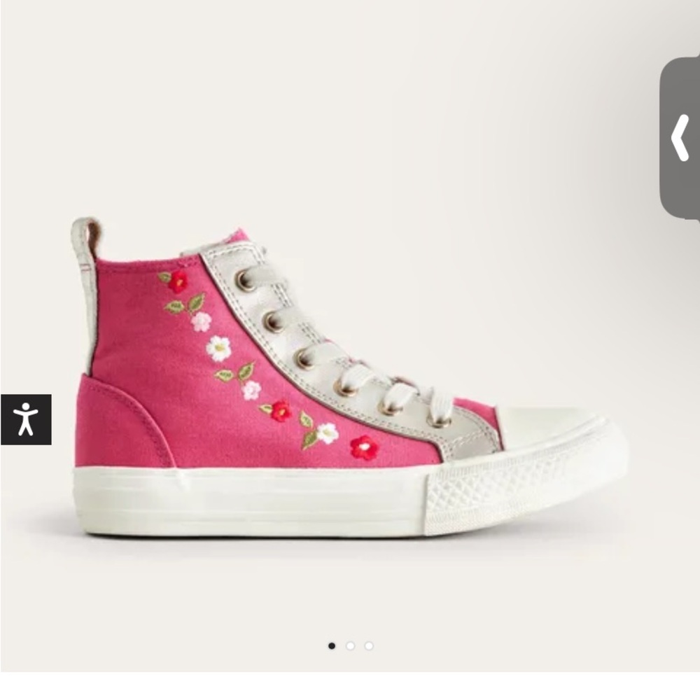 Mini Boden kids sneaker pink floral high top